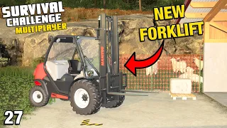 PURCHASING A USED FORKLIFT FROM THE SALE Survival Challenge Multiplayer CO-OP FS22 Ep 27