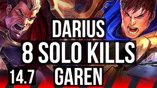 DARIUS vs GAREN (TOP) | 8 solo kills, 500+ games, Dominating | EUW Master | 14.7