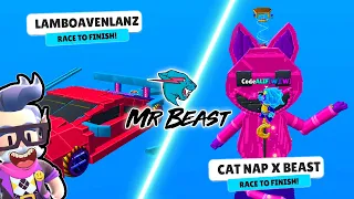 OMG LAMBORGHINI CAT NAP! PLAY 5 CREATIVE MRBEAST WORKSHOP MAPS IN STUMBLE GUYS