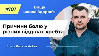 #101 Причини болю у різних відділах хребта. Спитайте у лікаря Чайки, Вища школа Здоров'я