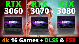 RTX 3060 Laptop vs RTX 3070 Laptop vs RTX 3080 Laptop - Part 3 - 4k + DLSS 16 Games