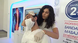 ASMR best female chair physiotherapy massage + back,neck,shoulder,arm,palm,leg,elbow sleep massage