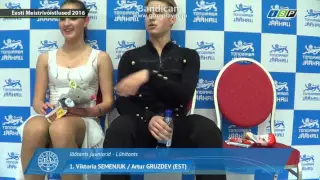 Viktoria Semenjuk Artur Gruzdev 2016 Estonia Nats Kiss & Cry