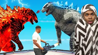 CAN YOU SURVIVE WHEN FIRE GODZILLA VS ICE GODZILLA HAPPENS EVERY 30 SECONDS IN GTA 5! GTA 5 MODS RP