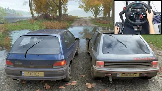 Peugeot 205 GTI & Renault Clio Williams - Forza Horizon 4 | Logitech g29 + shifter gameplay