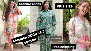 Designer Musleen CORD SET | latest designs 2024 | Khanna Fabrics | free shipping