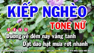 Karaoke Kiếp Nghèo - Tone Nữ Nhạc Sống Huỳnh Lê