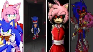 SonAmy vs Sonic Exe vs Amy Exe vs SonAmy Exe | Tiles Hop: EDM Rush!