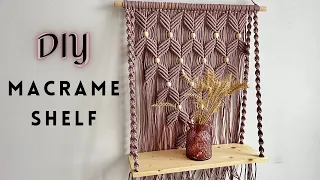 DIY Macrame Shelf  Tutorial │ Wall Hanging Shelf  │ Home Decoration │ Book shelf diy │ Pink Interior