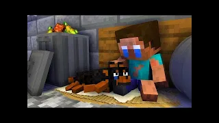 Escuela de monstruos: BABY HEROBRINE WAS HOMELESS - Minecraft Animation