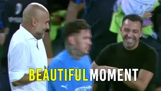 Pep Guardiola & Xavi Reunited in Barcelona vs Man City Friendly Match