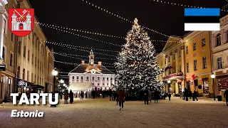 Tartu, Estonia. Christmas time 2023. 4K