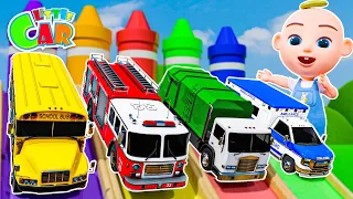 Wheels On The Bus + More Baby songs | Vehicles, Animal, Color, Slide | Kids Songs & Nursery Rhymes