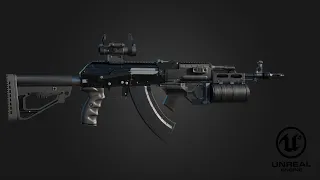 AK-203 Rifle + Attatchments Preview (3D Asset)