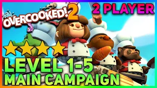 Overcooked 2 - Level 1-5 4 Star - 2 Player Co-op Victory