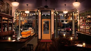 Cozy Fall Coffee Shop Ambience: Relaxing Jazz Music & Rain Sounds for Studying, Relaxation, & Sleep