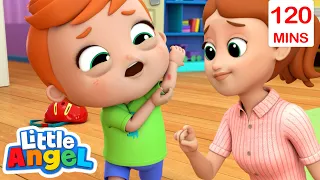 Boo Boo Song! | Little Angel Sing Along | Learn ABC 123 | Fun Cartoons | Moonbug Kids