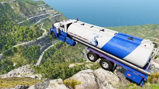 Heavy vehicle High Speed Jump Crashes From BIG Mountain in italy - BeamNG drive Epic Jumps
