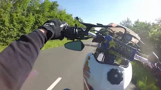 1er Vlog sur Route😄 Suzuki 650 Dr supermotard elle lève en 3😍