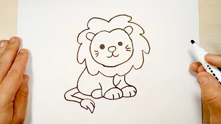 Как нарисовать милого львенка