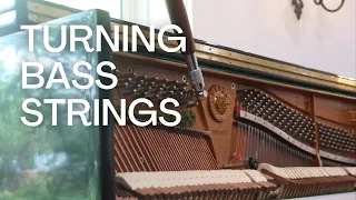 Turning bass strings