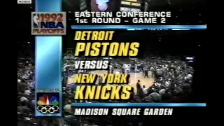 NBA On NBC - Pistons @ Knicks 1992 Playoffs Game 2!