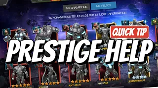 Prestige Improvements Quick TIP - How to with RELICS | Marvel Contest of Champions