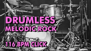 Melodic Rock Backing Track | 116 bpm No Drums with Click and Melody
