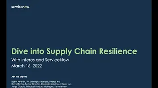 Dive into supply chain resilience with Interos and ServiceNow