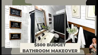 COMPLETE BATHROOM MAKEOVER | $500 Budget Renovation