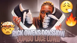 Rick Owens Drkshdw Jumbo Lace Low SHOE UNBOXING (REVIEW) ARE THEY WORTH IT!?