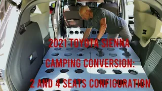 2021 Toyota Sienna Camping Conversion: 2 and 4 seats sleeping configurations