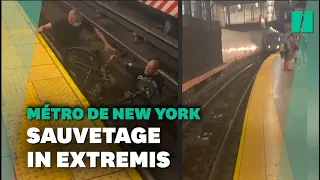 Un homme en fauteuil roulant sauvé de justesse des rails du métro à New York