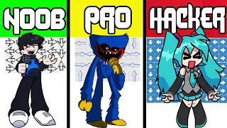 FNF Character Test | NOOB vs PRO vs HACKER | Gameplay VS Playground (Starlihgt Mayhen, Huggy, Miku