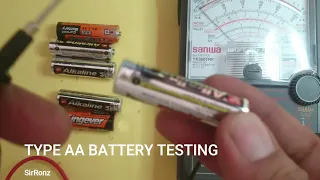 Testing Batteries With an Analog Multimeter - TYPE AA BATTERY TESTING