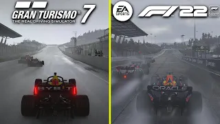 F1 22 vs Gran Turismo 7 Rain Weather Effect Graphics Comparison