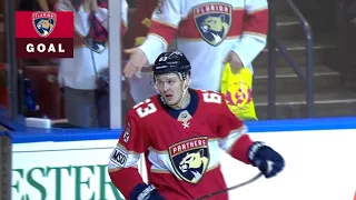 Evgenii Dadonov tallies late in 1st vs Penguins (24 feb 2018)