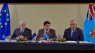 Fijian Attorney-General officiates the Fiji-EU Political Dialogue Press Conference