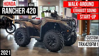 2021 Honda Rancher 420 Camo 4x4 ATV Walkaround | FourTrax TRX420FM1 Wheels & Tires + Winch