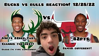 WILD GAME! MILWAUKEE BUCKS VS CHICAGO BULLS 12/28/22 FULL HIGHLIGHTS REACTION!