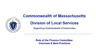 Role of the Finance Committee: Overview and Best Practices