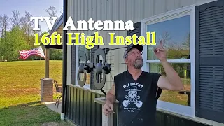 Long Range Antenna Permanent Home Install 16ft High to the Side of the Barndominium.