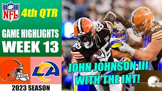 Cleveland Browns vs Los Angeles Rams FULL GAME 3rd QTR [WEEK 13] | NFL Highlights 2023