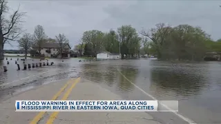 Flood Warning in Effect Along Mississippi River in Eastern Iowa, 5am, 4-24-23