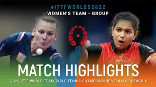 Highlights | Katerina Tomanovska (CZE) vs Diya Parag Chitale (IND) | WT Grps | #ITTFWorlds2022