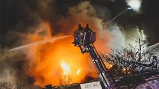 FDNY Battles Major 5th Alarm Blaze as Heavy Fire Rips Through Queens Strip Mall