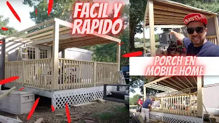 como hacer un deck con techo en una mobile home