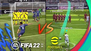 FREEKICK COMPARISON | Fifa mobile vs Pes mobile (High Graphics)