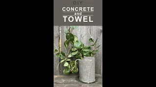 How to make a flower pot from towel and concrete