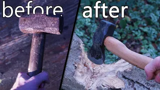 Making An Axe from Cheap Old Hammer